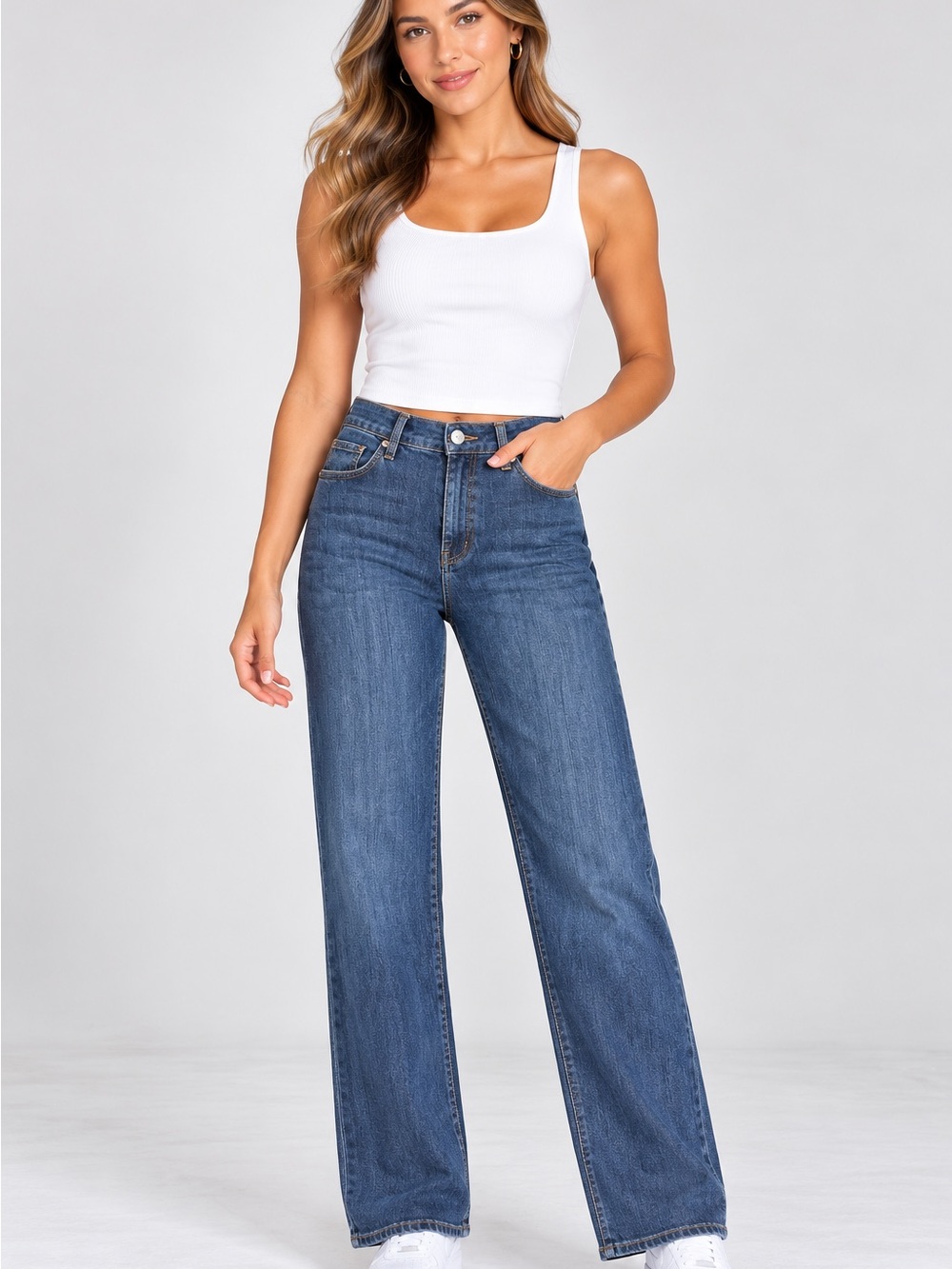 Rock & Republic Straight Leg Jeans - Classic Denim Blue